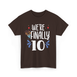 Celebrate 10 Birthday Twins T-Shirt - Dark Chocolate