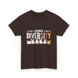 Celebrate Diversity Bunny Rabbits T-Shirt - Dark Chocolate