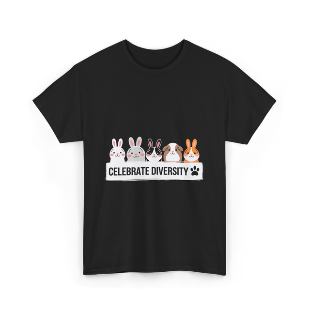 Celebrate Diversity Pet Bunnies T-Shirt - Black