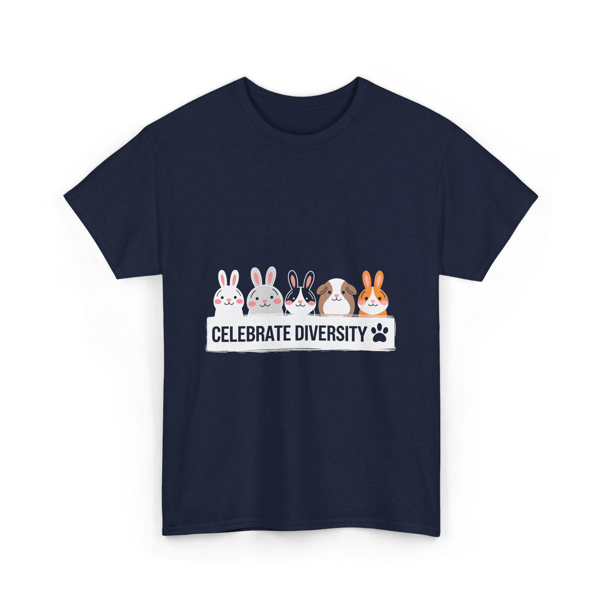 Celebrate Diversity Pet Bunnies T-Shirt - Navy