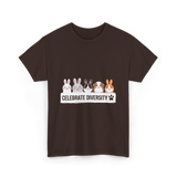 Celebrate Diversity Pet Bunnies T-Shirt - Dark Chocolate