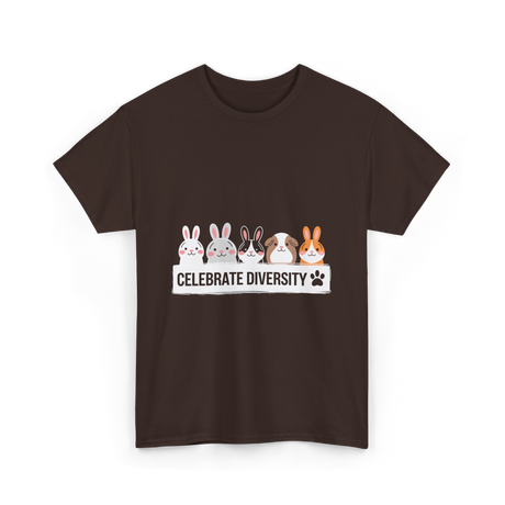 Celebrate Diversity Pet Bunnies T-Shirt - Dark Chocolate