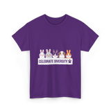 Celebrate Diversity Pet Bunnies T-Shirt - Purple