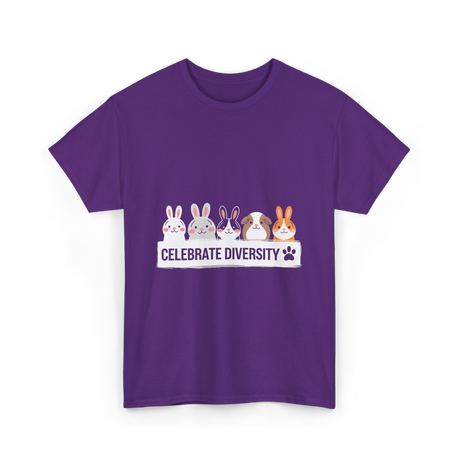 Celebrate Diversity Pet Bunnies T-Shirt - Purple