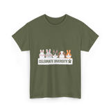 Celebrate Diversity Pet Bunnies T-Shirt - Military Green