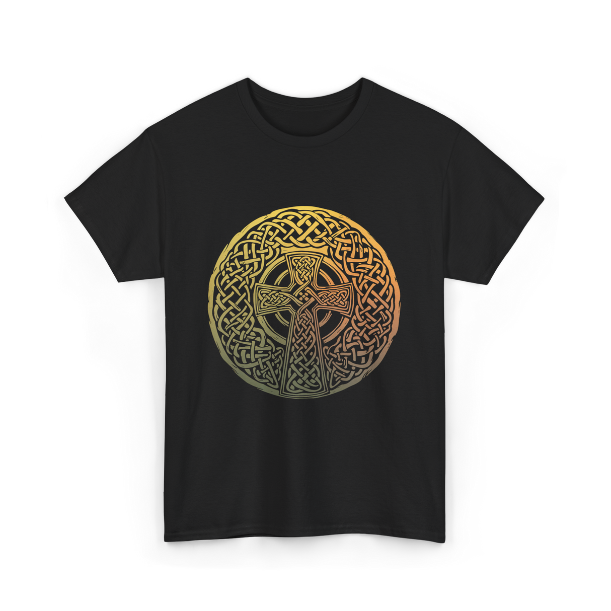 Celtic Cross Celtic Knot Art T-Shirt - Black