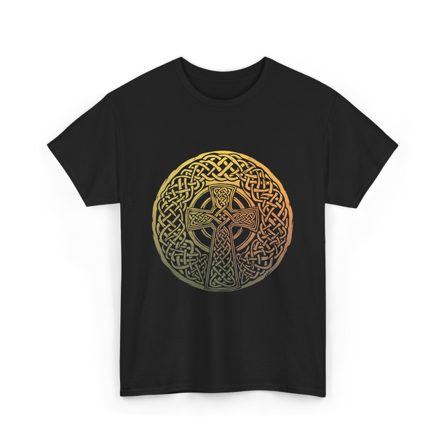 Celtic Cross Celtic Knot Art T-Shirt - Black