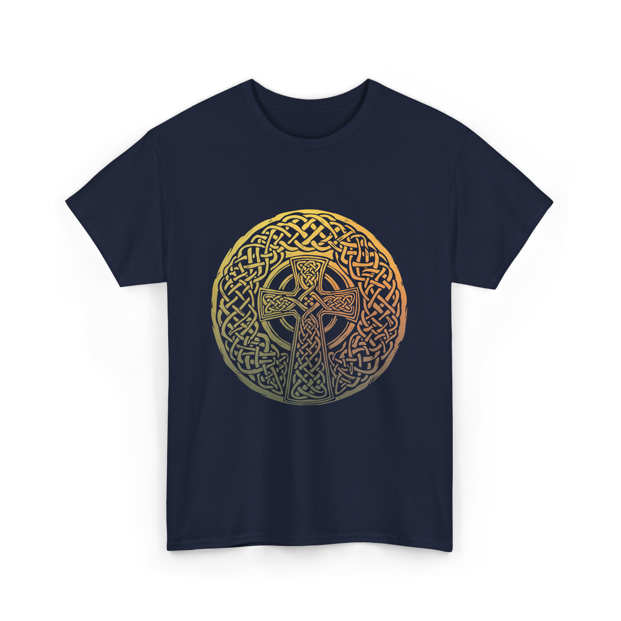 Celtic Cross Celtic Knot Art T-Shirt - Navy