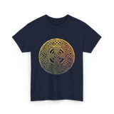 Celtic Cross Celtic Knot Art T-Shirt - Navy