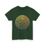 Celtic Cross Celtic Knot Art T-Shirt - Forest Green