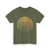 Celtic Cross Celtic Knot Art T-Shirt - Military Green