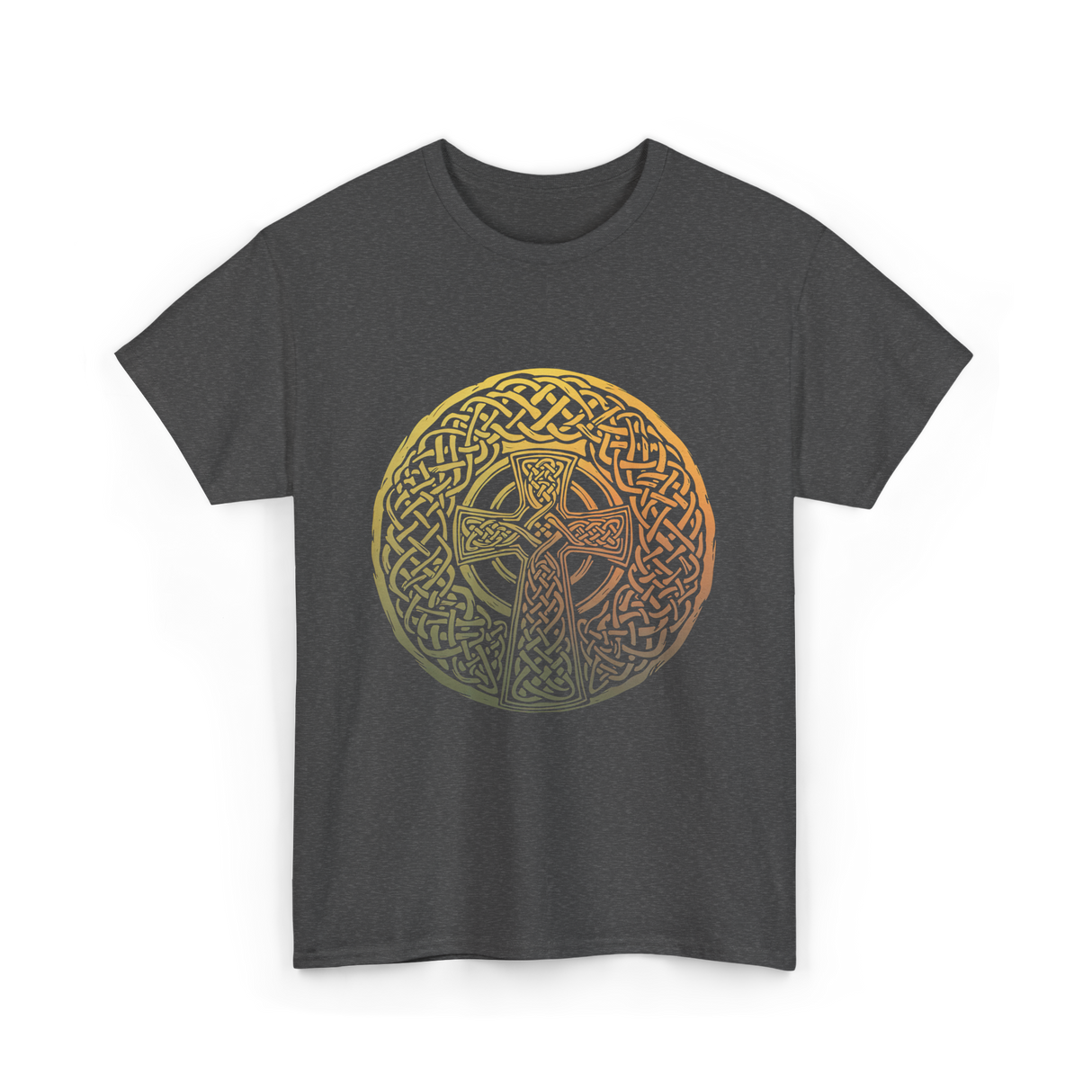 Celtic Cross Celtic Knot Art T-Shirt - Dark Heather