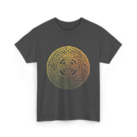 Celtic Cross Celtic Knot Art T-Shirt - Dark Heather