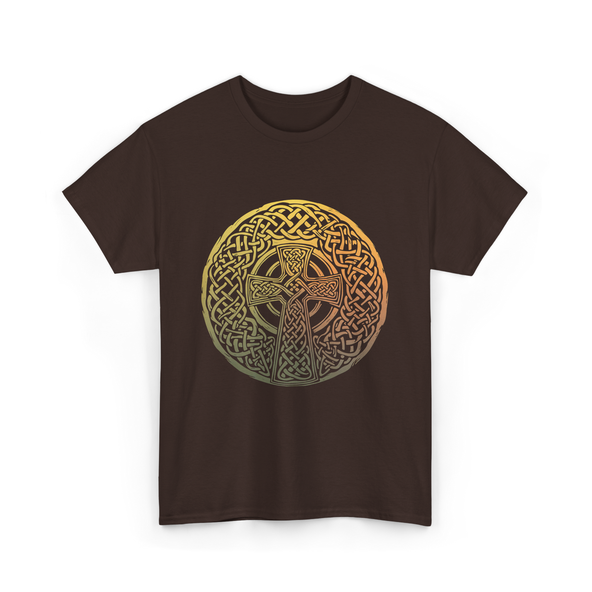 Celtic Cross Celtic Knot Art T-Shirt - Dark Chocolate