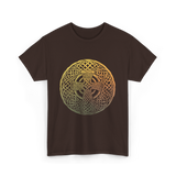 Celtic Cross Celtic Knot Art T-Shirt - Dark Chocolate