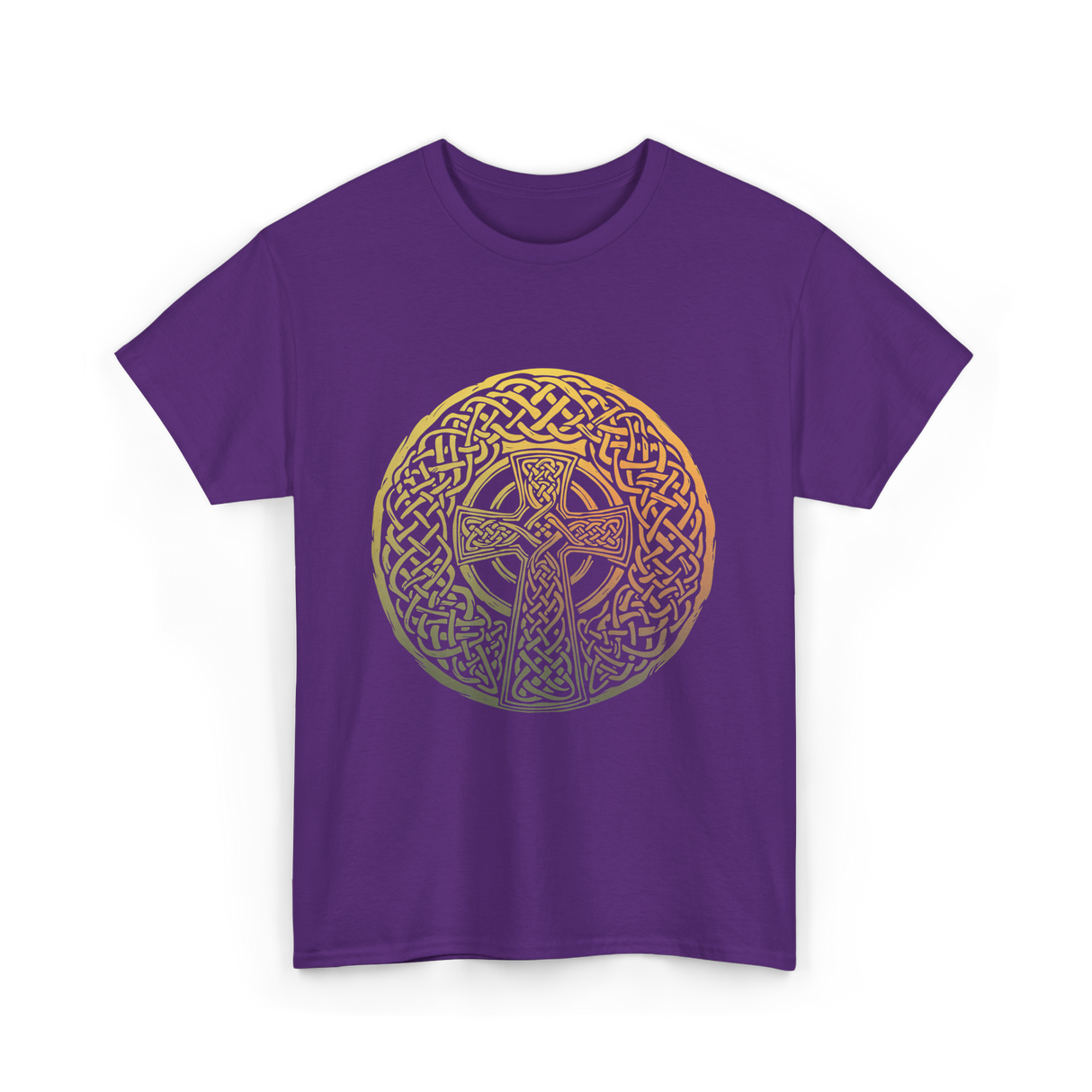 Celtic Cross Celtic Knot Art T-Shirt - Purple