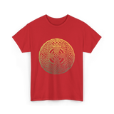 Celtic Cross Celtic Knot Art T-Shirt - Red