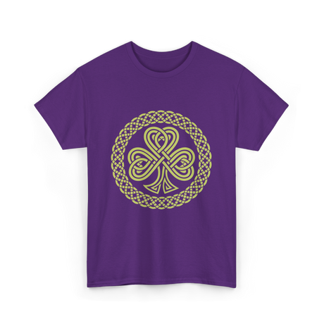 Celtic Knot Four Leaf Clover T-Shirt - Purple