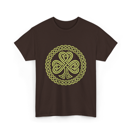 Celtic Knot Four Leaf Clover T-Shirt - Dark Chocolate