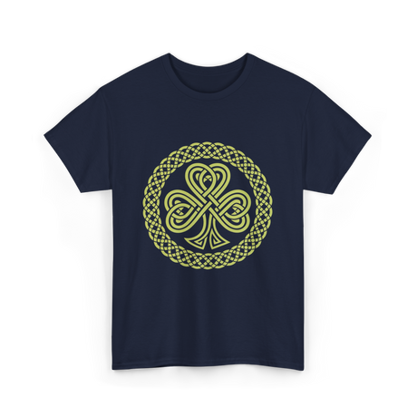 Celtic Knot Four Leaf Clover T-Shirt - Navy