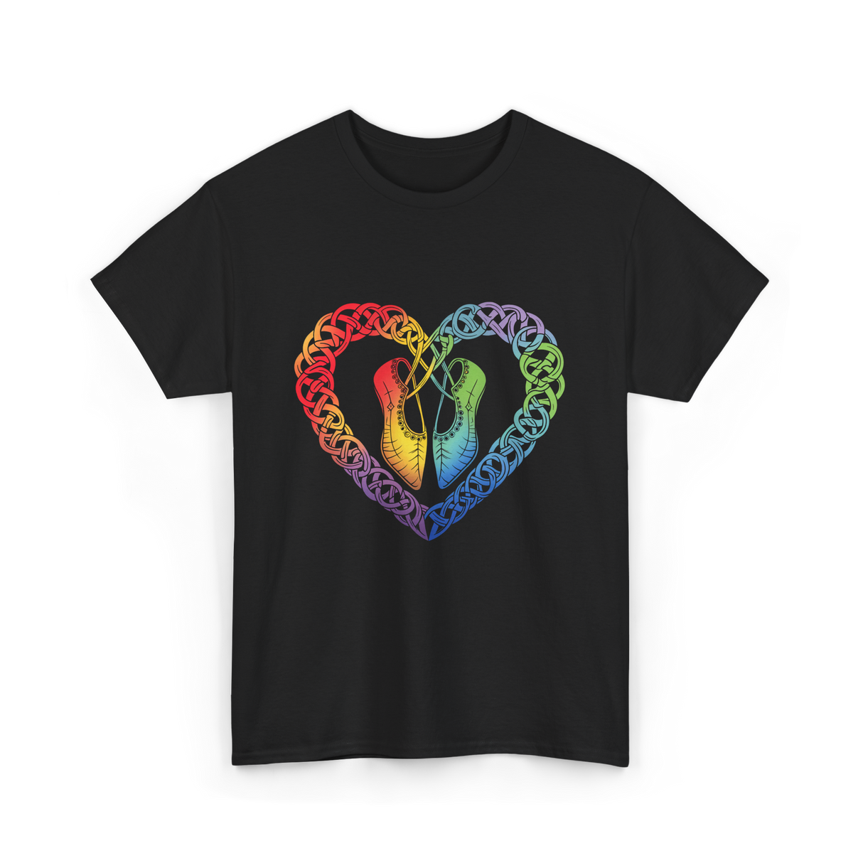 Celtic Knot Heart Dance Shoes T-Shirt - Black