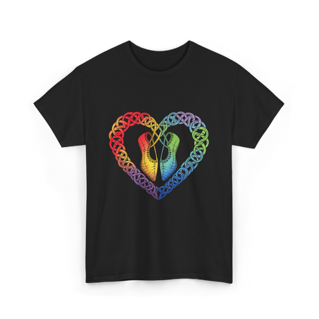 Celtic Knot Heart Dance Shoes T-Shirt - Black