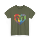 Celtic Knot Heart Dance Shoes T-Shirt - Military Green