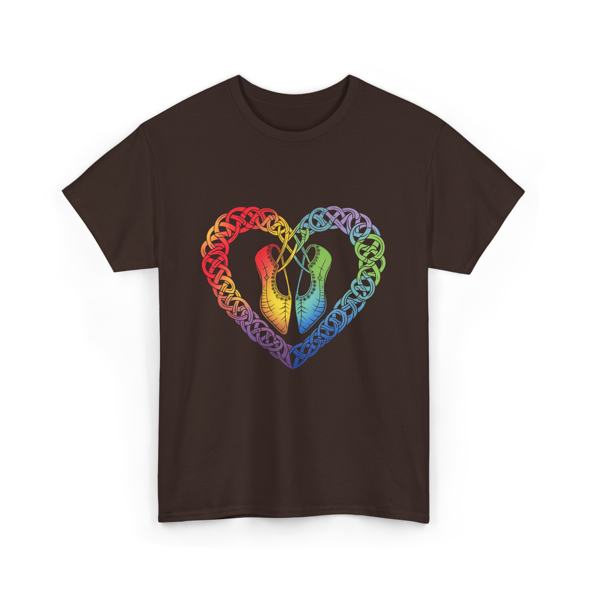 Celtic Knot Heart Dance Shoes T-Shirt - Dark Chocolate