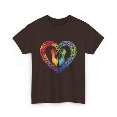 Celtic Knot Heart Dance Shoes T-Shirt - Dark Chocolate