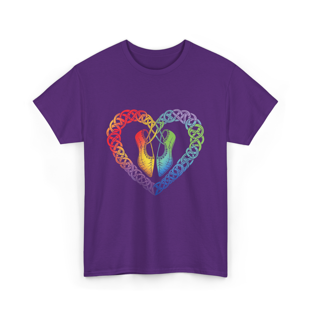 Celtic Knot Heart Dance Shoes T-Shirt - Purple