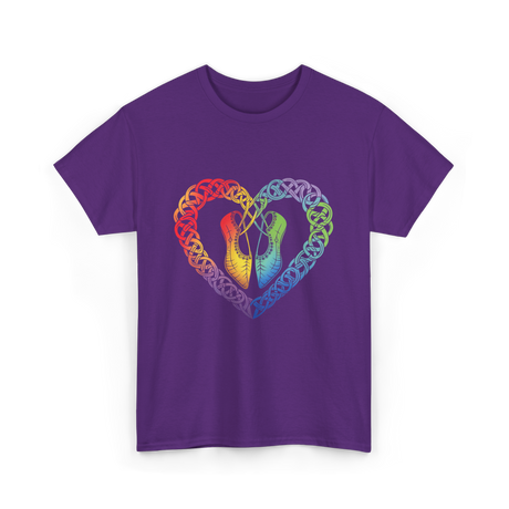 Celtic Knot Heart Dance Shoes T-Shirt - Purple