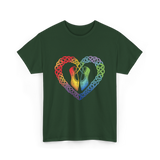 Celtic Knot Heart Dance Shoes T-Shirt - Forest Green