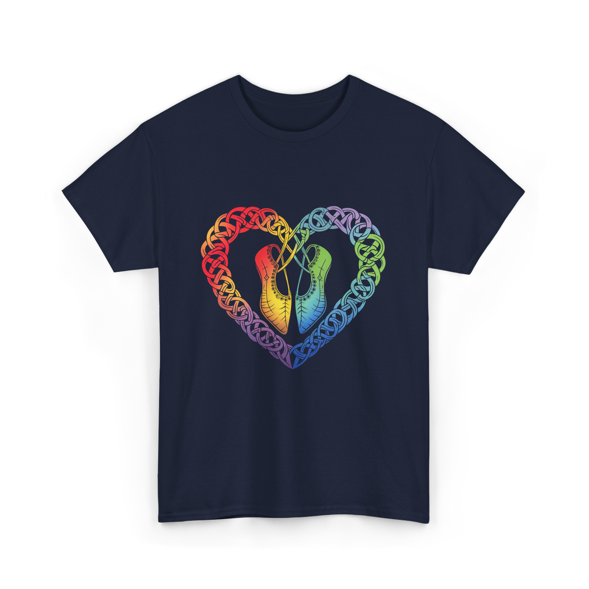 Celtic Knot Heart Dance Shoes T-Shirt - Navy