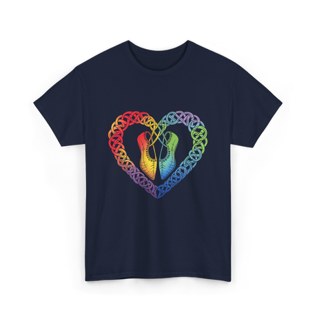 Celtic Knot Heart Dance Shoes T-Shirt - Navy