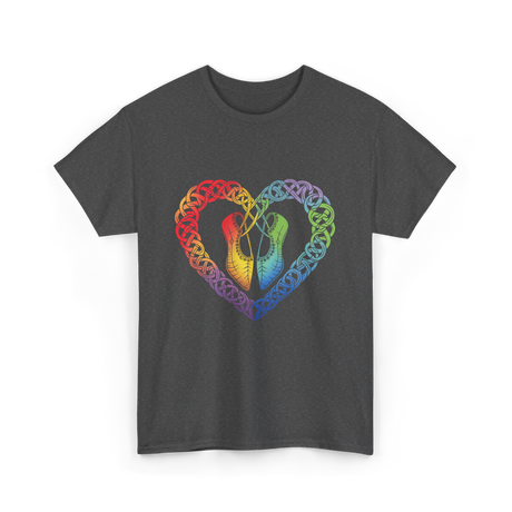 Celtic Knot Heart Dance Shoes T-Shirt - Dark Heather