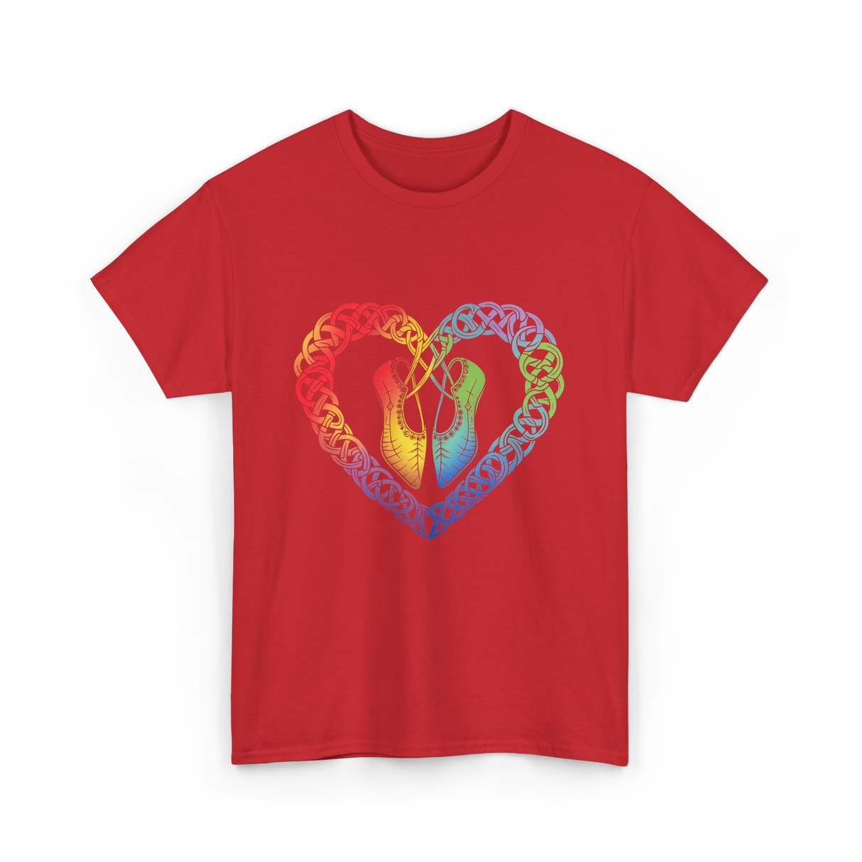 Celtic Knot Heart Dance Shoes T-Shirt - Red