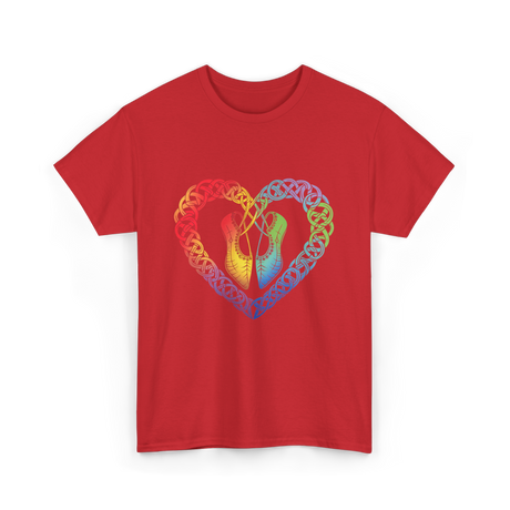 Celtic Knot Heart Dance Shoes T-Shirt - Red