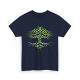 Celtic Knot Tree Celtic Symbol T-Shirt - Navy