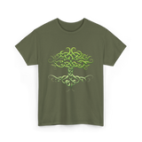 Celtic Knot Tree Celtic Symbol T-Shirt - Military Green