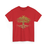 Celtic Knot Tree Celtic Symbol T-Shirt - Red