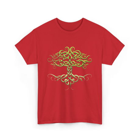 Celtic Knot Tree Celtic Symbol T-Shirt - Red