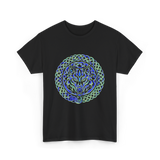 Celtic Wolf Knotwork Design Celtic T-Shirt - Black