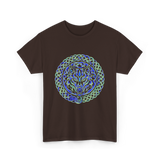 Celtic Wolf Knotwork Design Celtic T-Shirt - Dark Chocolate