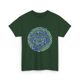 Celtic Wolf Knotwork Design Celtic T-Shirt - Forest Green