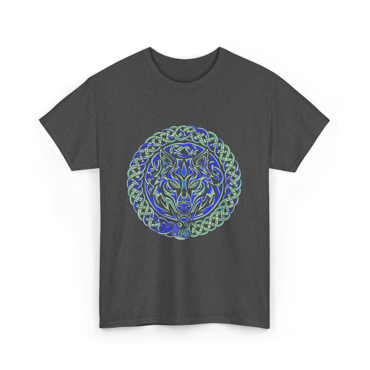 Celtic Wolf Knotwork Design Celtic T-Shirt - Dark Heather