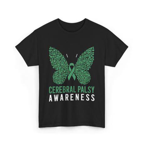 Cerebral Palsy Awareness Butterfly Support T-Shirt - Black