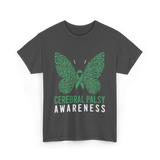 Cerebral Palsy Awareness Butterfly Support T-Shirt - Dark Heather