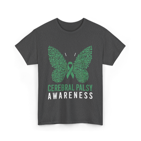 Cerebral Palsy Awareness Butterfly Support T-Shirt - Dark Heather