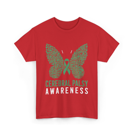 Cerebral Palsy Awareness Butterfly Support T-Shirt - Red