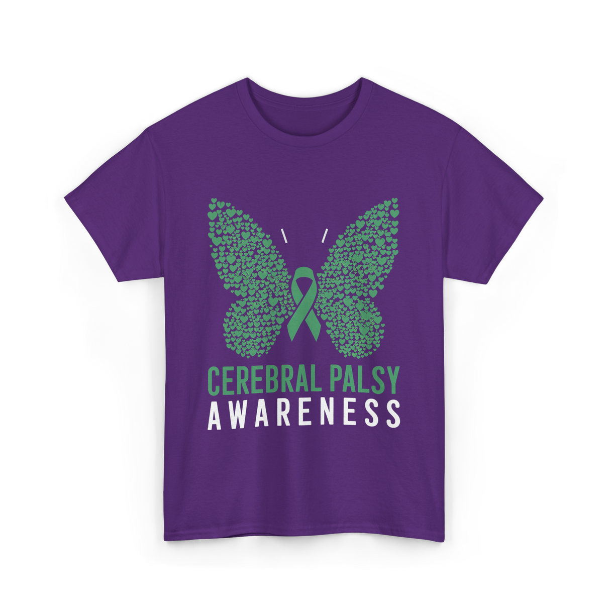 Cerebral Palsy Awareness Butterfly Support T-Shirt - Purple